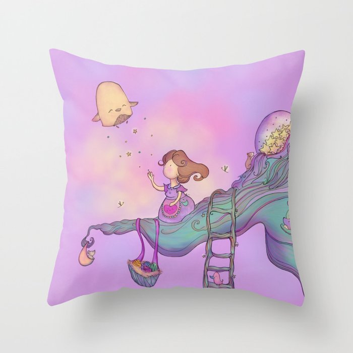 Up on the treetop 2 Throw Pillow