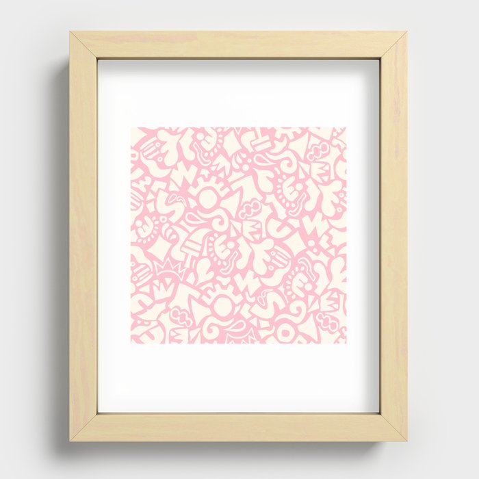 Forms Prints in Pink Recessed Framed Print