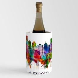 Detroit Michigan Skyline Wine Chiller