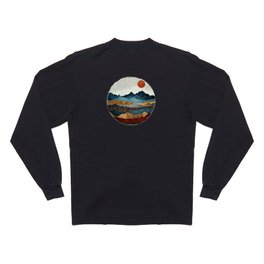 Amber Dusk Long Sleeve T Shirt | Amber, Black, Red, Grey, Orange, Curated, Landscape, Silver, Digital, Dream 