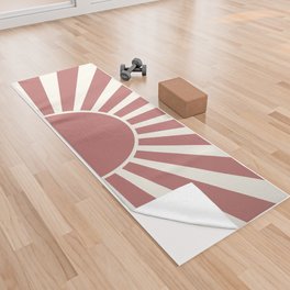 Rose retro Sun design Yoga Towel