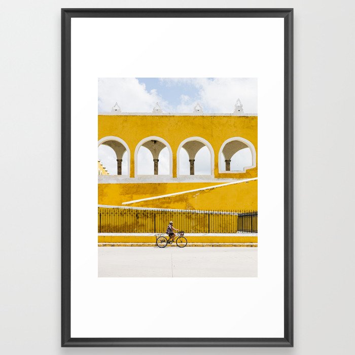 A Quiet Day in Izamal, a Yellow Town Framed Art Print