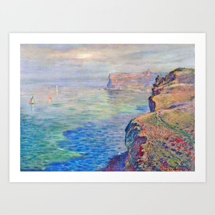 Monet Cliff at Grainval near Fecamp 1881 Art Print