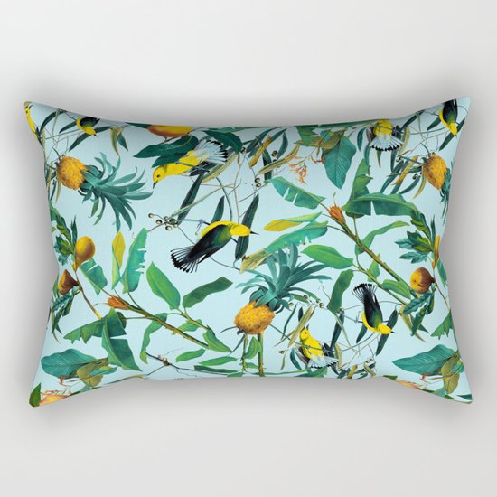 Fruit and Birds Pattern Rectangular Pillow