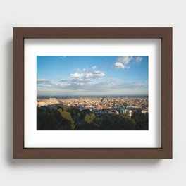 Barcelona Skyline Recessed Framed Print