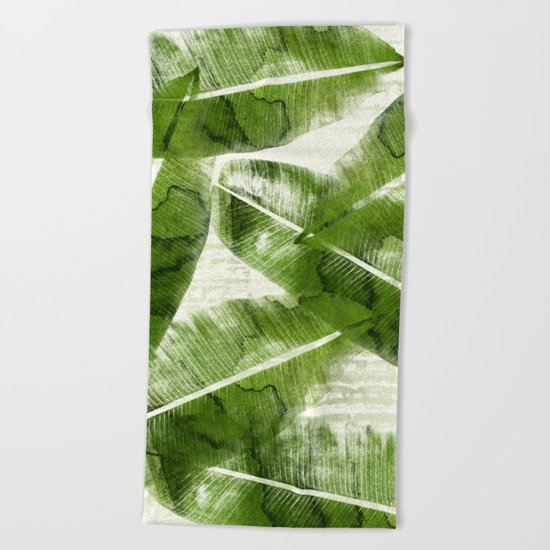 Bananas Leaves Beach Towel
