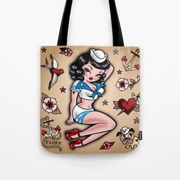 Suzy Sailor Pinup Tote Bag