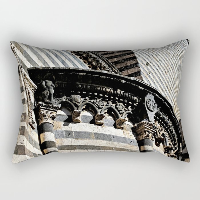 Orvieto Cathedral Lateral Facade Gothic Architecture 3 Rectangular Pillow