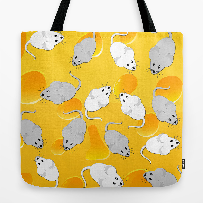 Mice On Cheese Tote Bag