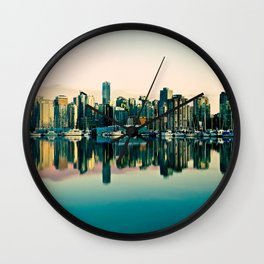 Vancouver Coal Harbor Sunset Cityscape  Wall Clock