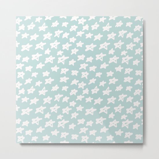 Stars on mint background Metal Print