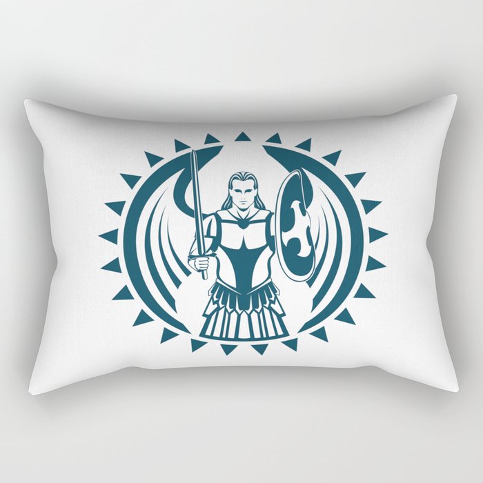 Archangel Michael Sun Icon Illustration Rectangular Pillow