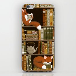 fox bookshelf iPhone Skin