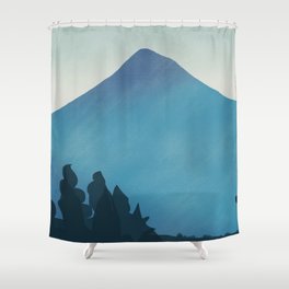 Blue mountain evening Shower Curtain