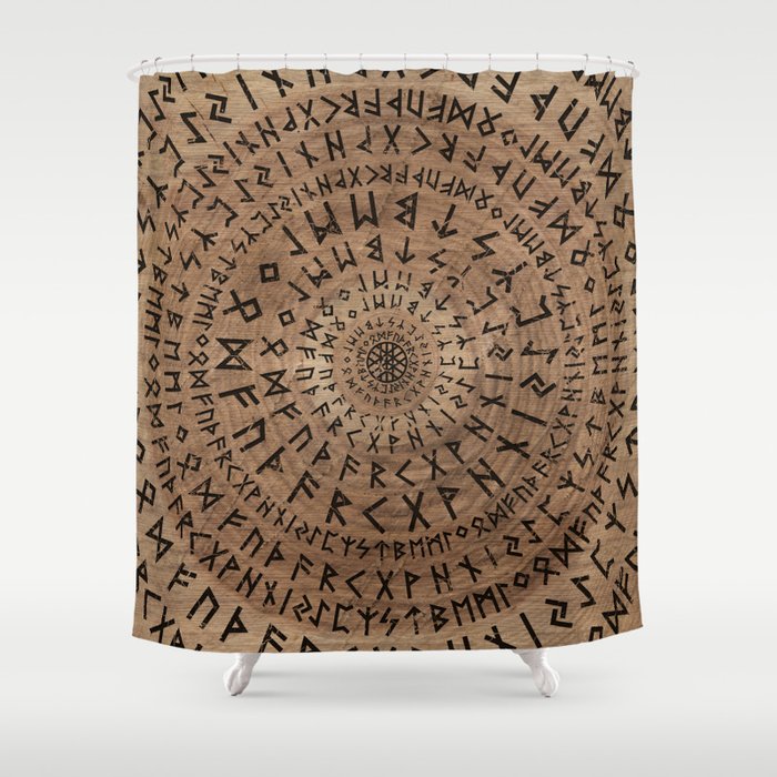 Elder Futhark Circular Composition Shower Curtain