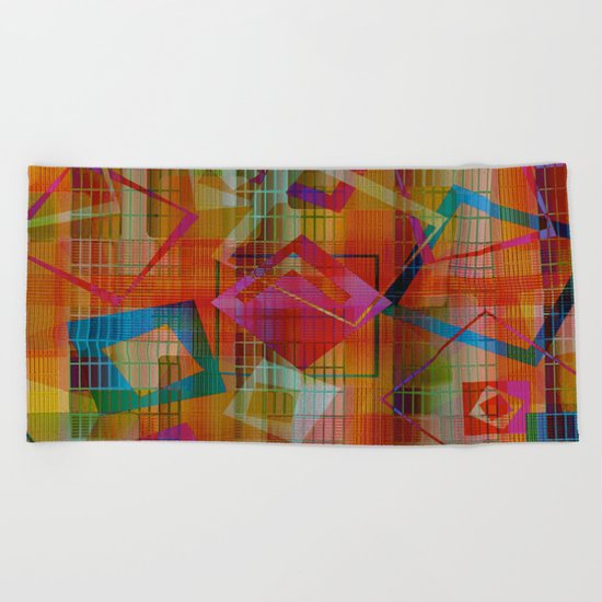 Topsy Turvy Squares Beach Towel