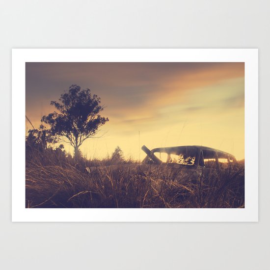 Sunsets and Forgotten Cars Art Print