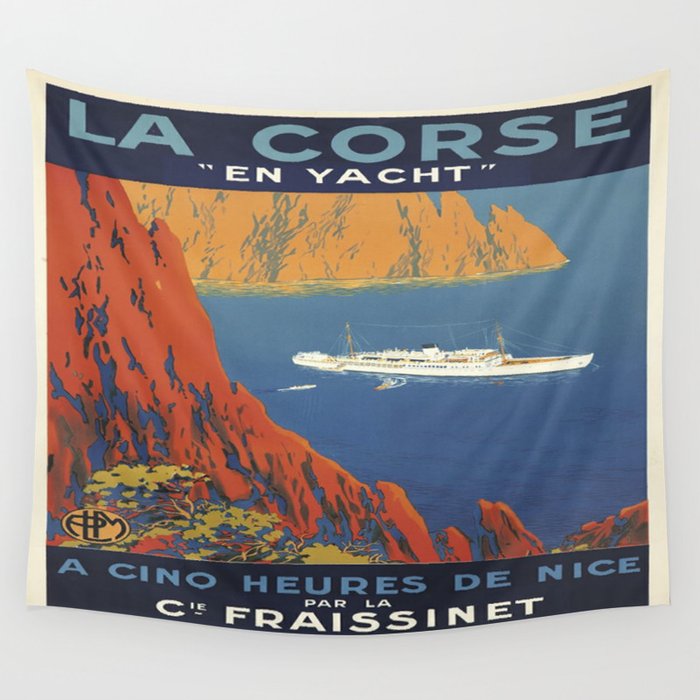 Vintage poster - La Corse, France Wall Tapestry