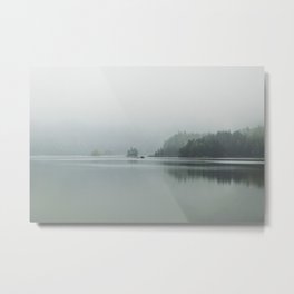Fog - Landscape Photography Metal Print | Melancholy, Reflection, Nature, Symmetry, Moody, Outdoor, Curated, Fog, Lake, Landscape 