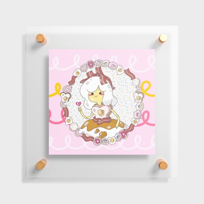 Breakfast Egg and Donut Princess 2 Floating Acrylic Print