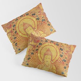 Hindu Teacher Atisha Thangka 1600s Pillow Sham