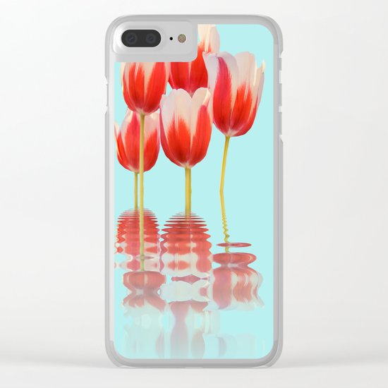 Spring Tulip Flowers Clear iPhone Case