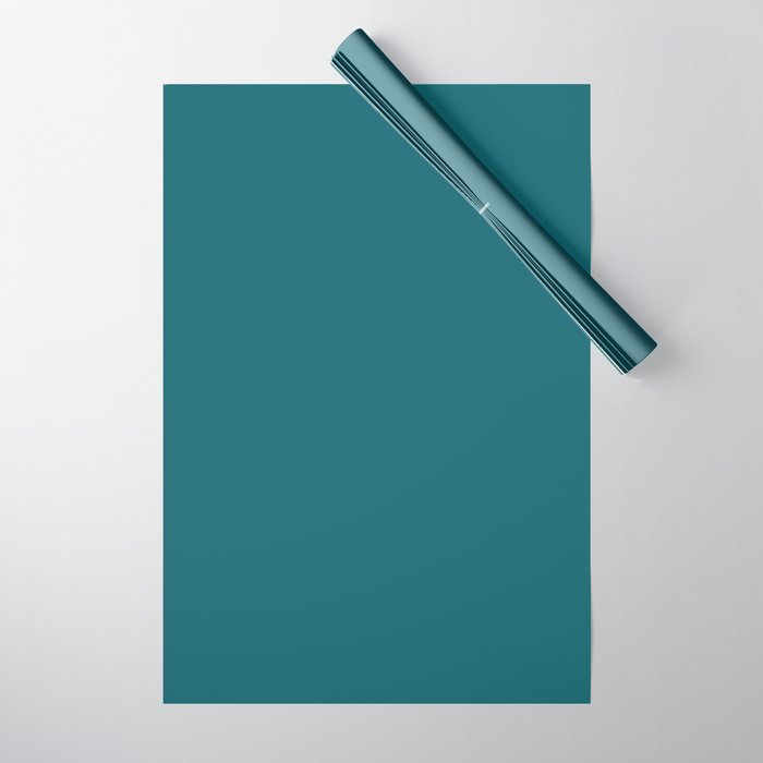 Clear Day Ocean Blue Solid Colour Palette Matte Wrapping Paper by Sharon  Mau