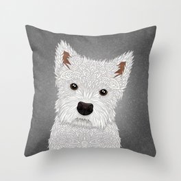 Cute West Highland Terrier Portrait Throw Pillow
