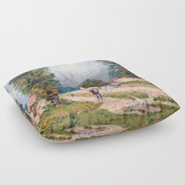 Alfred Sisley - The Versailles Road Floor Pillow