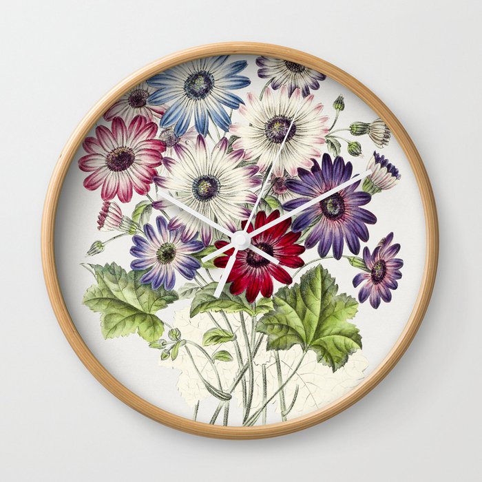 Colorful Chrysanthemums Wall Clock