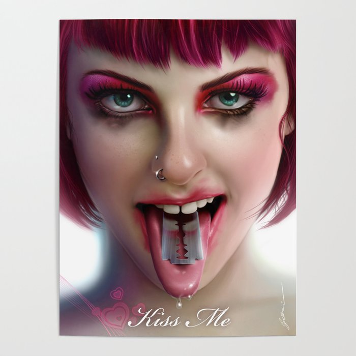 KISS ME - Pink Poster