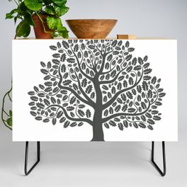 Set of trees of an oak. A vector illustration Credenza