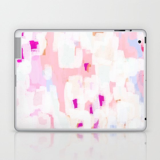 Netta - abstract painting pink pastel bright happy modern home office dorm college decor Laptop & iPad Skin
