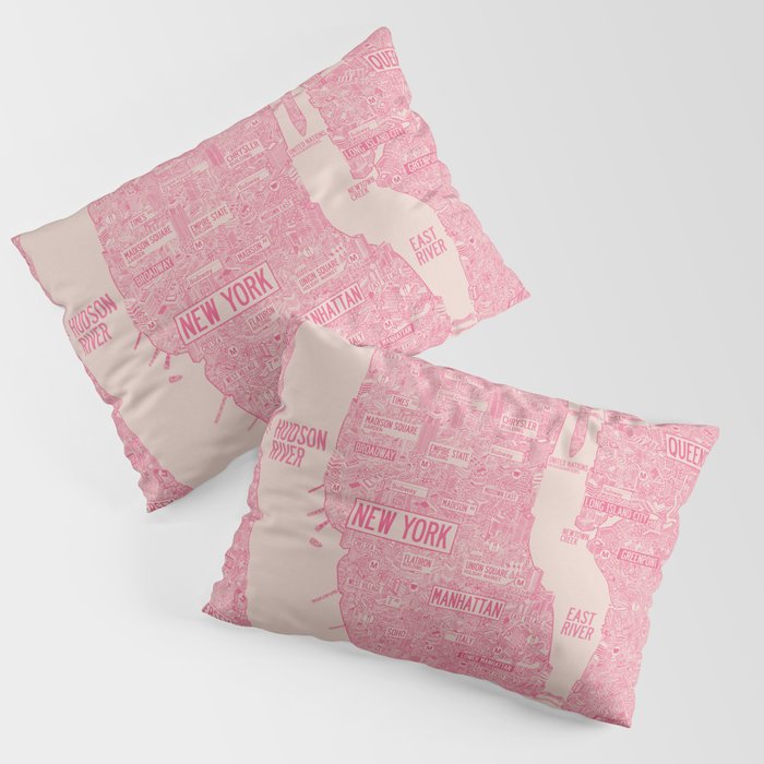 New York map Pillow Sham