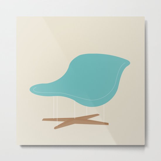 Blue La Chaise Chair by Charles & Ray Eames Metal Print