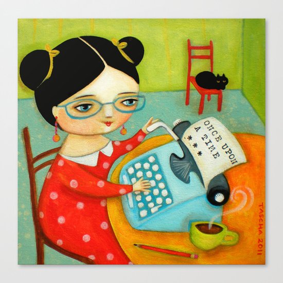 The writer of stories Canvas Print