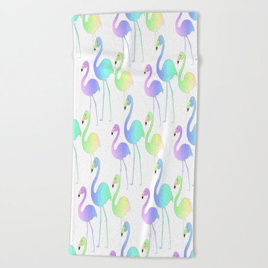 Flamingo Walk Beach Towel