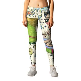 Beautiful Girl Creature on Bird Fantasy, version two Leggings