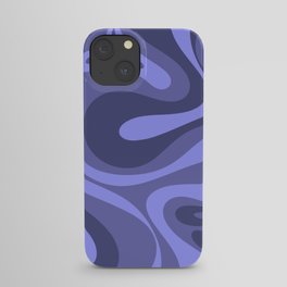 Mod Swirl Retro Abstract Pattern in Periwinkle Purple Tones iPhone Case