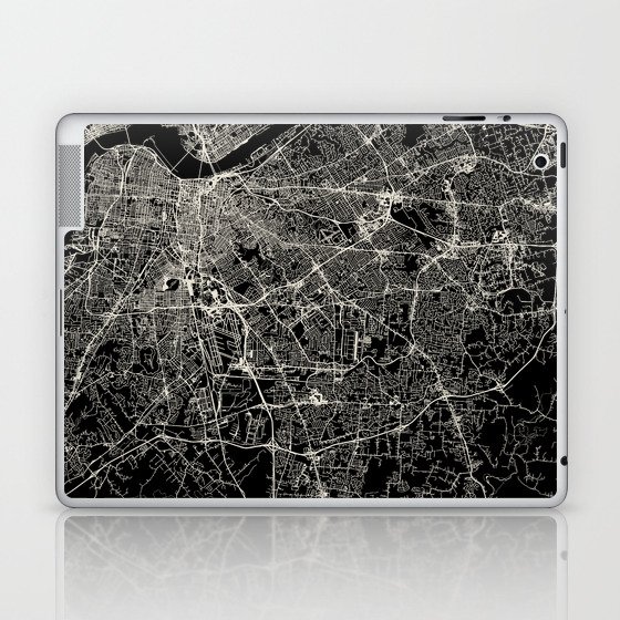 Louisville, USA - Black and White City Map Laptop & iPad Skin