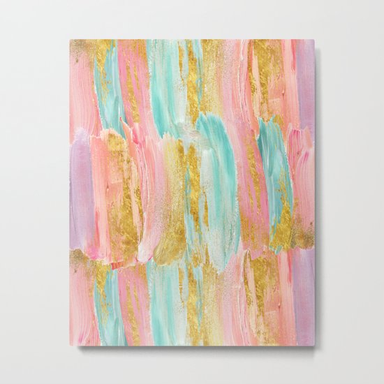 Gilded pastels Metal Print