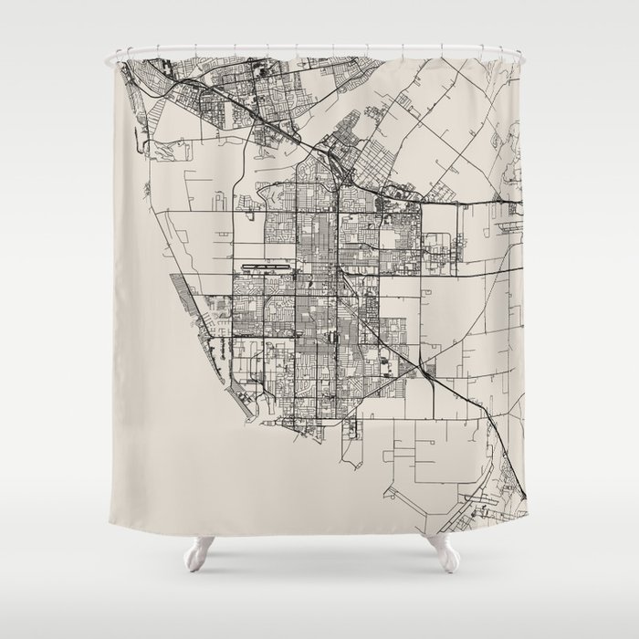 Oxnard, California - City Map Poster Shower Curtain