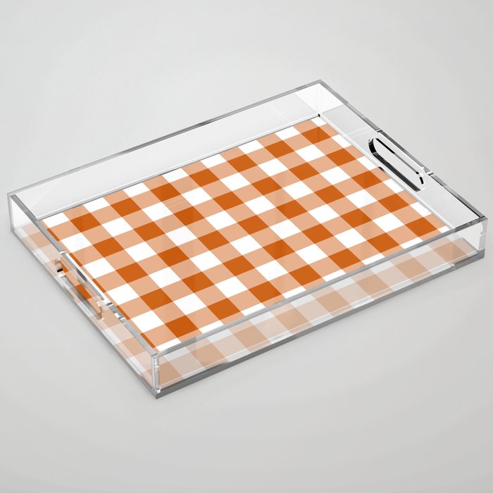 Classic Check - sienna brown Acrylic Tray