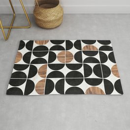 Mid-Century Modern Pattern No.1 - Concrete and Wood Area & Throw Rug
