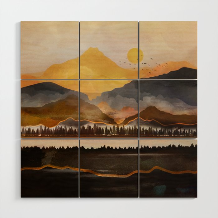 Pure Wilderness at Dusk Wood Wall Art