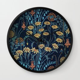 Dolce Donum Blue Meadow Flowers by Walter Crane Wall Clock