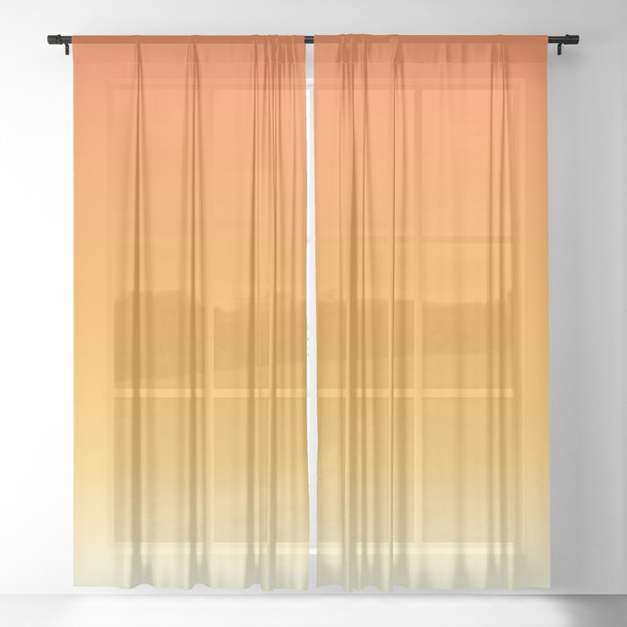 Yellow Orange Color Gradient Trend 2022 Sheer Curtain