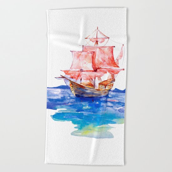 Fishing Boat Beach Towel