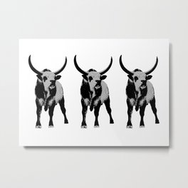 Bulls op art Metal Print
