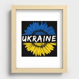 Peace for ukraine I stand with ukraine sunflower Recessed Framed Print